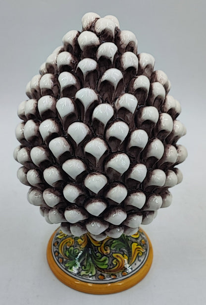 Handcrafted Caltagirone Ceramic Pine Cone: Sicilian Good Luck Symbol 33 CM