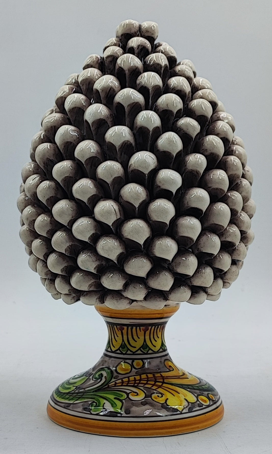 Handcrafted Caltagirone Ceramic Pine Cone: Sicilian Good Luck Symbol 33 CM