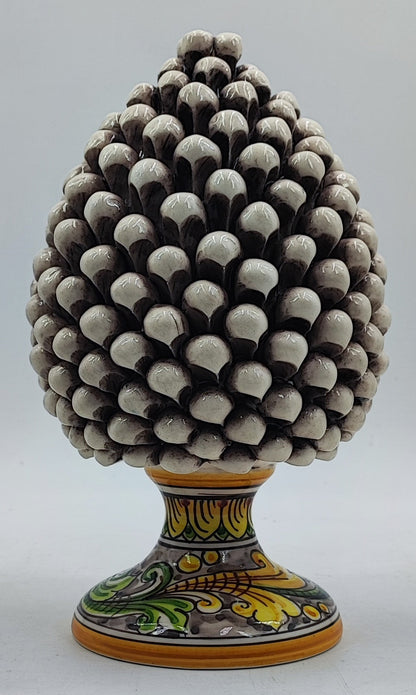 Handcrafted Caltagirone Ceramic Pine Cone: Sicilian Good Luck Symbol 33 CM