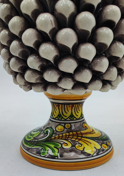 Handcrafted Caltagirone Ceramic Pine Cone: Sicilian Good Luck Symbol 33 CM