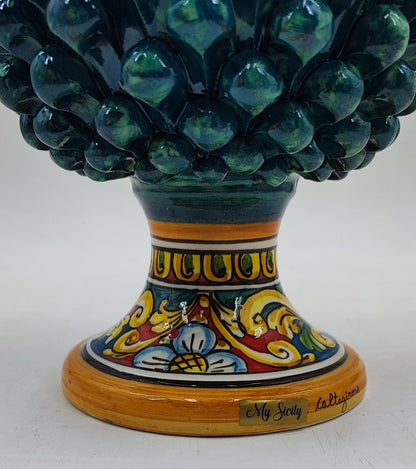 Handcrafted Sicilian Ceramic Pine Cone: Rustic Home Decor (30/32 cm)