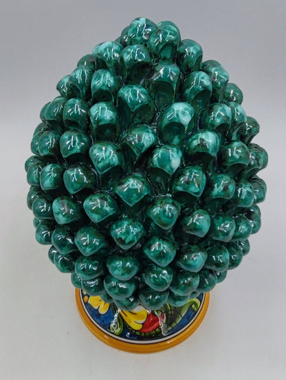 Handcrafted Sicilian Ceramic Pine Cone: Rustic Home Decor (30/32 cm)