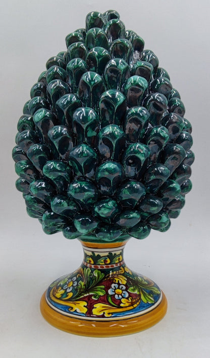 Handcrafted Sicilian Ceramic Pine Cone: Rustic Home Decor 30/31 CM