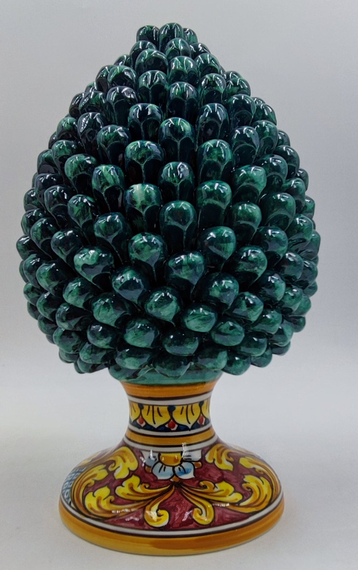 Handcrafted Sicilian Ceramic Pine Cone: Rustic Home Decor 30/31 CM