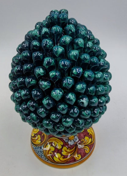 Handcrafted Sicilian Ceramic Pine Cone: Rustic Home Decor 30/31 CM