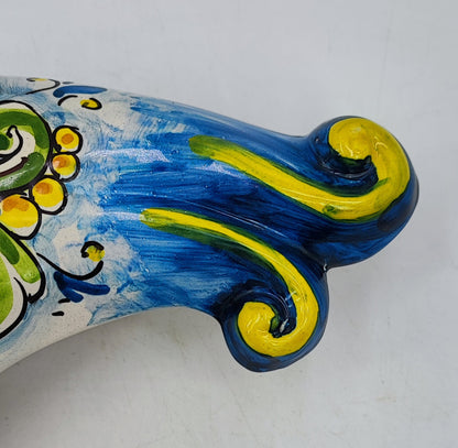 Handmade Caltagirone Ceramic Moon Wall Art: Sicilian Baroque Design