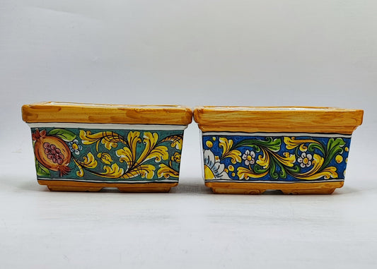 Handmade Caltagirone Ceramic Planter – Italian Pottery Decor, 9"