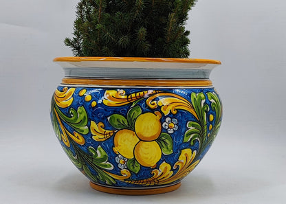 Caltagirone Acqua Green Ceramic vase holder 27cm