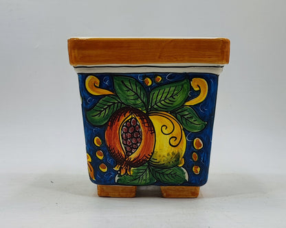 Ceramica di Caltagirone Square Planter – 17cm (6.7 inches) – Handcrafted Sicilian Ceramic Pot
