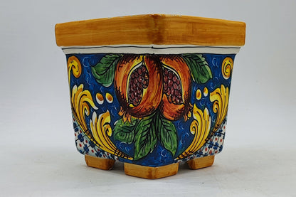 Ceramica di Caltagirone Square Planter – 17cm (6.7 inches) – Handcrafted Sicilian Ceramic Pot