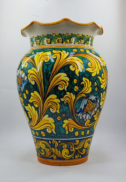 Artistic Mediterranean Umbrella Holder - Handmade Sicilian Ceramica di Caltagirone