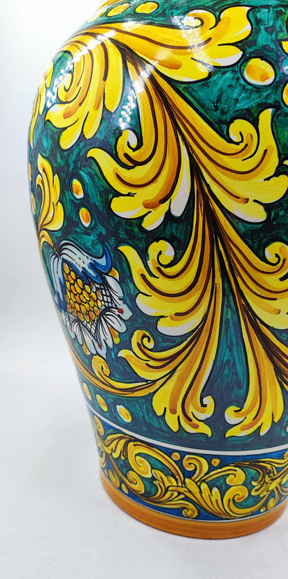 Artistic Mediterranean Umbrella Holder - Handmade Sicilian Ceramica di Caltagirone