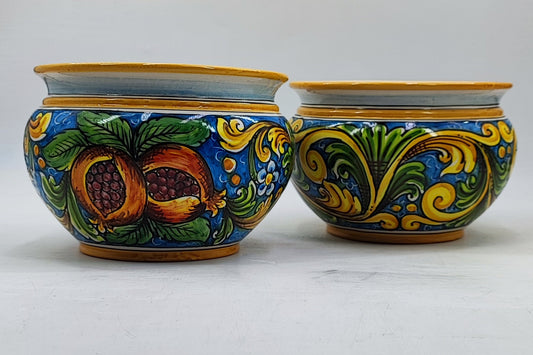 Handcrafted Caltagirone Ceramic Vase Holder – Hand-Painted Italian Pottery – Sicilian Decor – Majolica Flower Vase