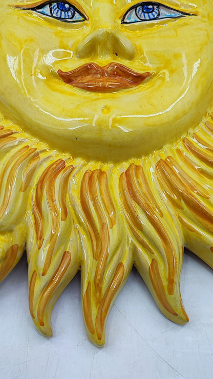 Sicilian Ceramic Sun Wall Decor – 43 cm