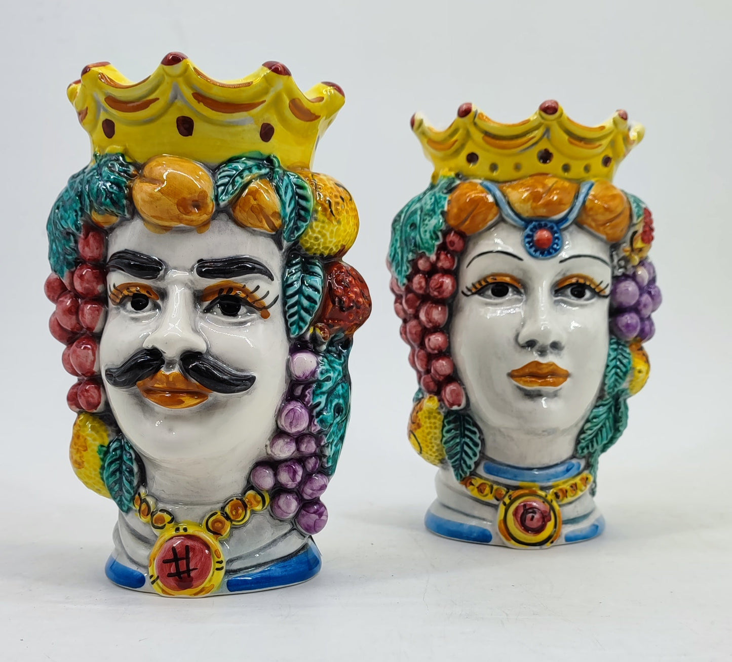 Hand-Painted Sicilian Moor’s Head Ceramic Vase – 19 cm Caltagirone Style