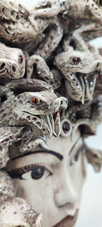 Handmade Sicilian Medusa Head 38 cm – Antique Caltagirone Ceramic Testa di Moro