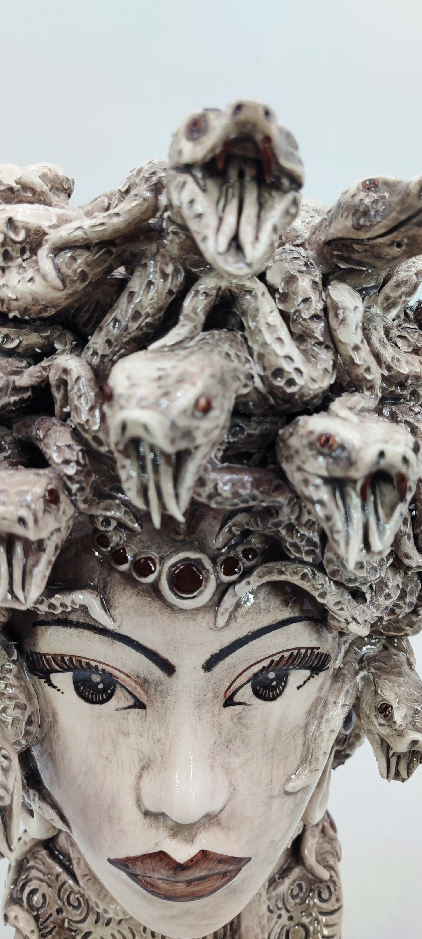 Handmade Sicilian Medusa Head 38 cm – Antique Caltagirone Ceramic Testa di Moro