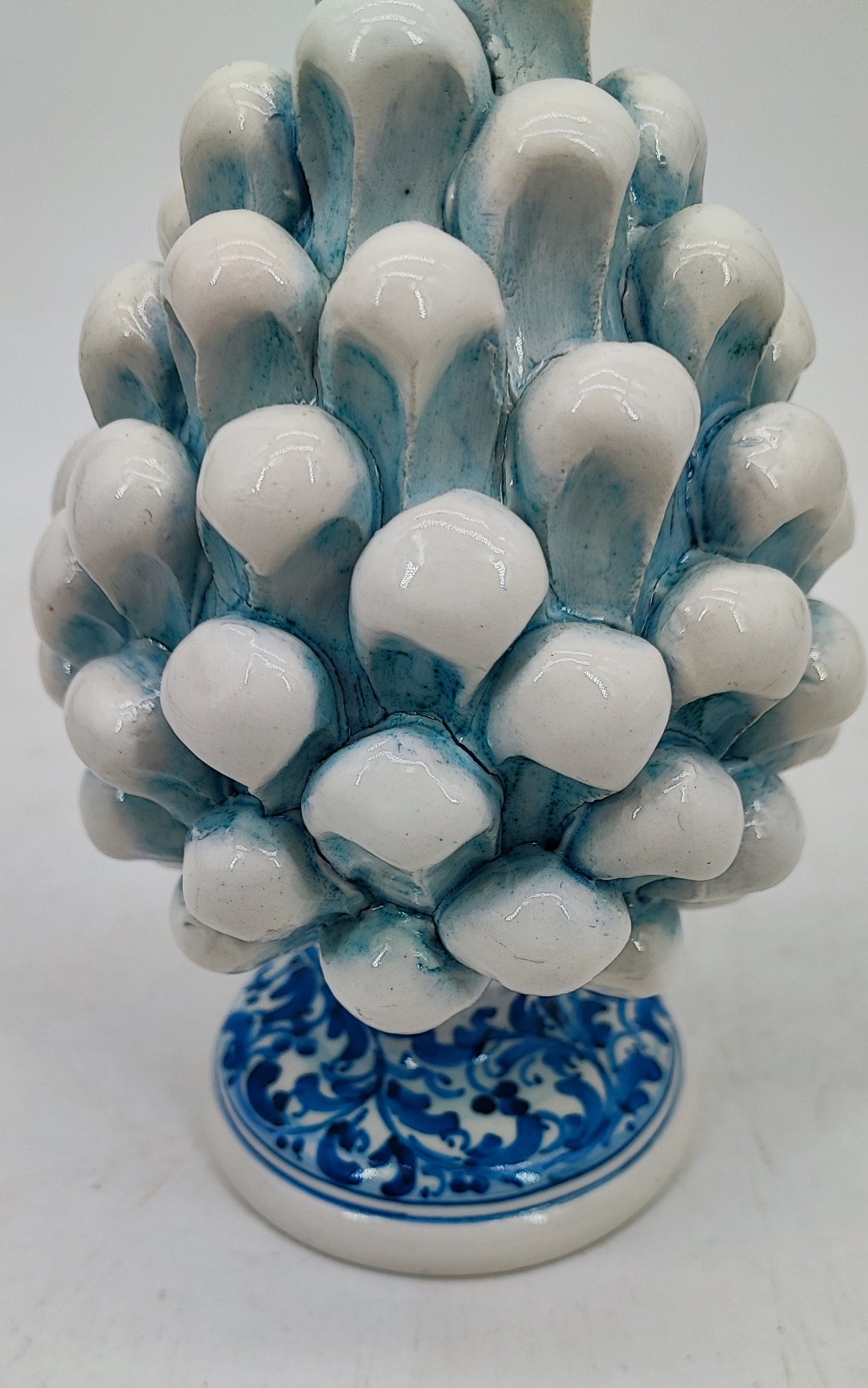 Handmade Sicilian Ceramic Pine Cone 15 cm – Antique Mediterranean Decor