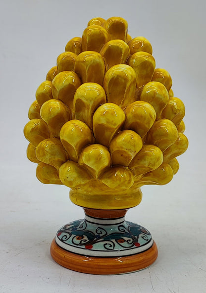 Handmade Sicilian Ceramic Pine Cone 17 cm – Italian Good Luck Home Decor