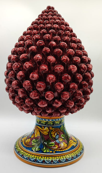 Large Sicilian Ceramic Pine Cone 42 cm – Handmade Italian Pigna