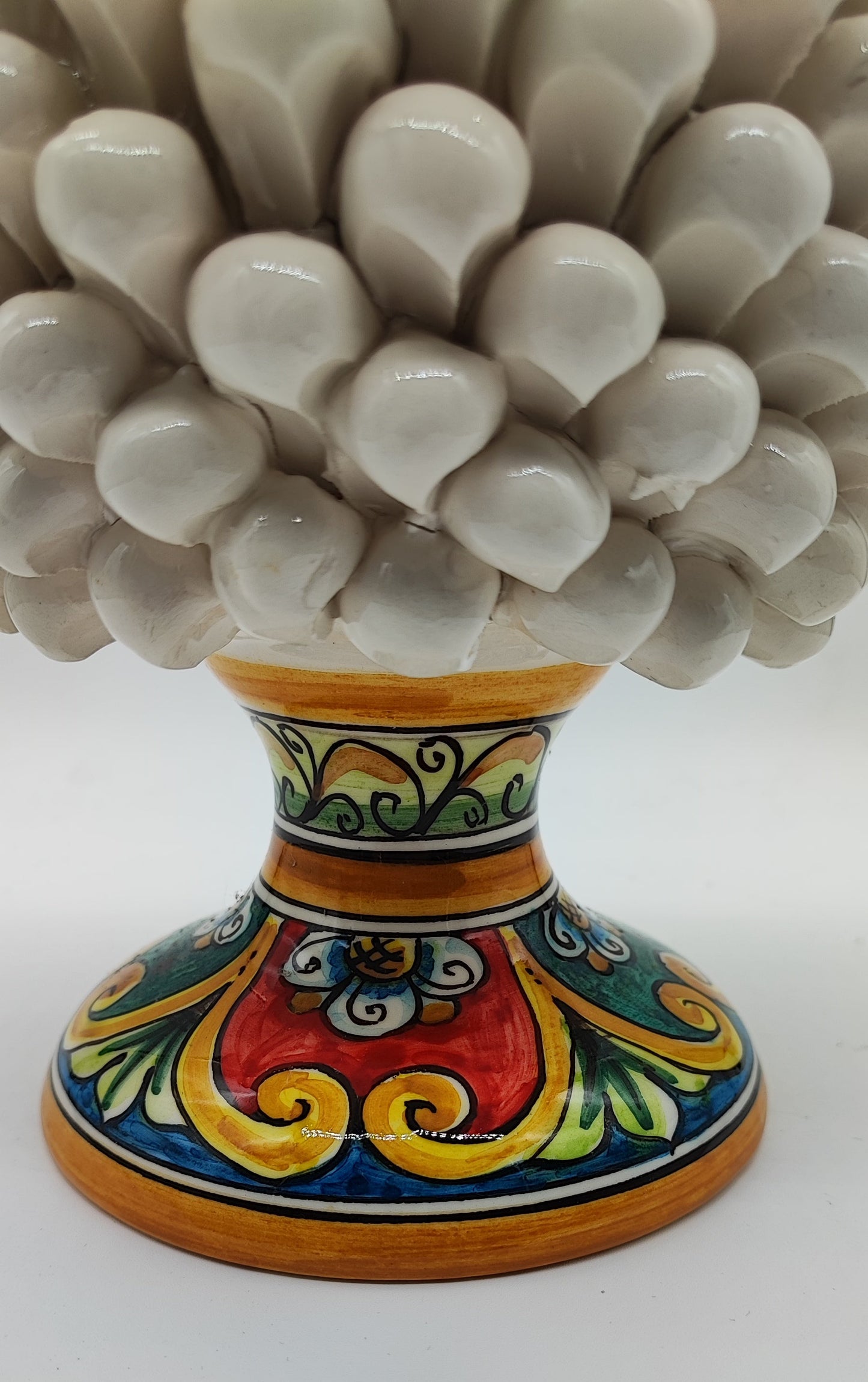 Handmade Green Sicilian Ceramic Pine Cone 27 cm – Caltagirone Pigna