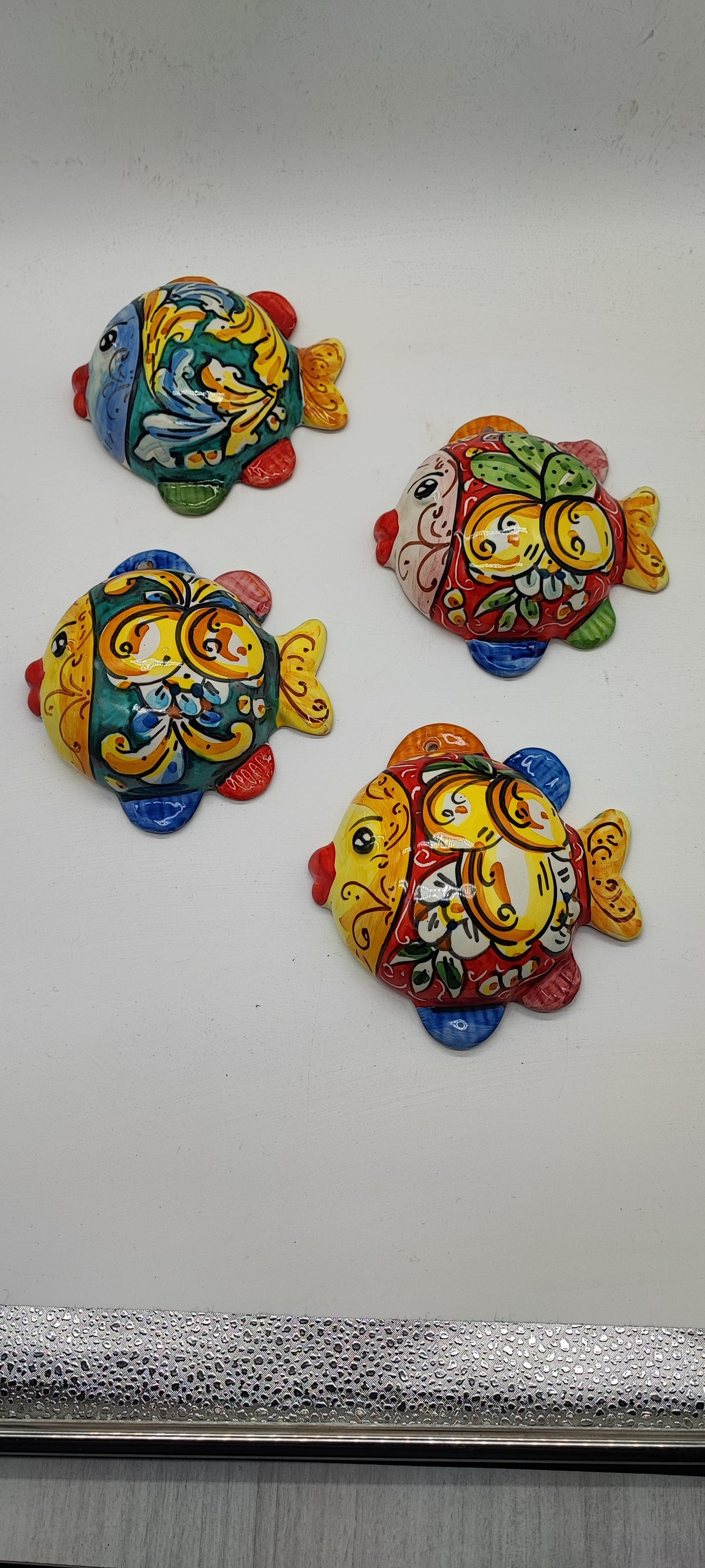 Sicilian Ceramic Fish Wall Decor – Hand Painted, 15 × 14 cm