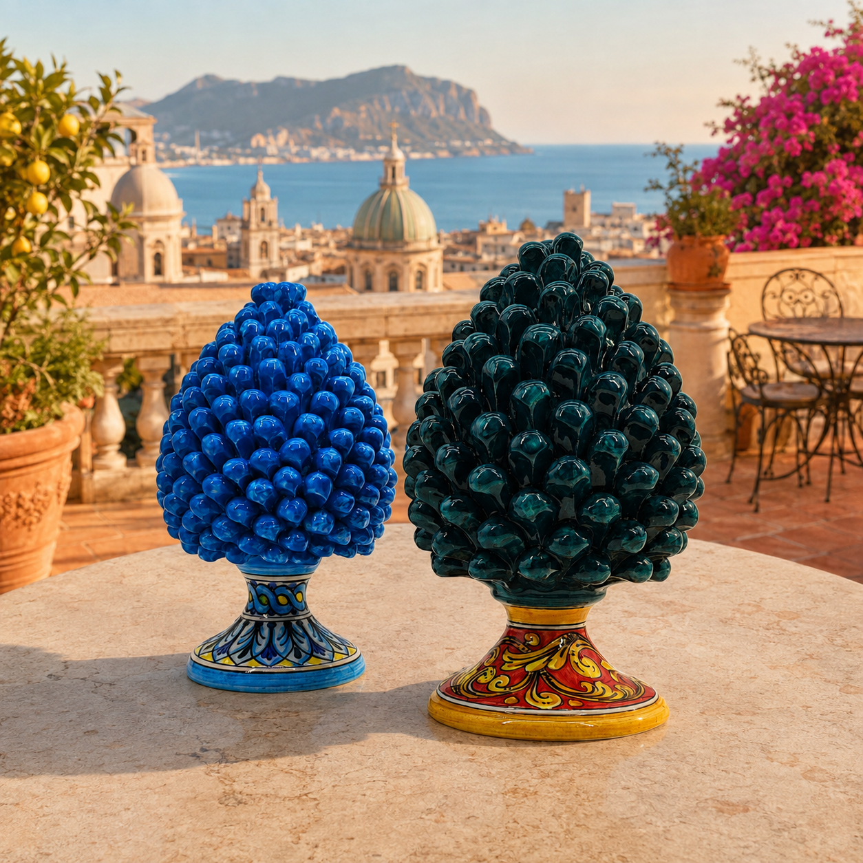 Large Handmade Sicilian Ceramic Pine Cone – Italian Pigna Home Decor
