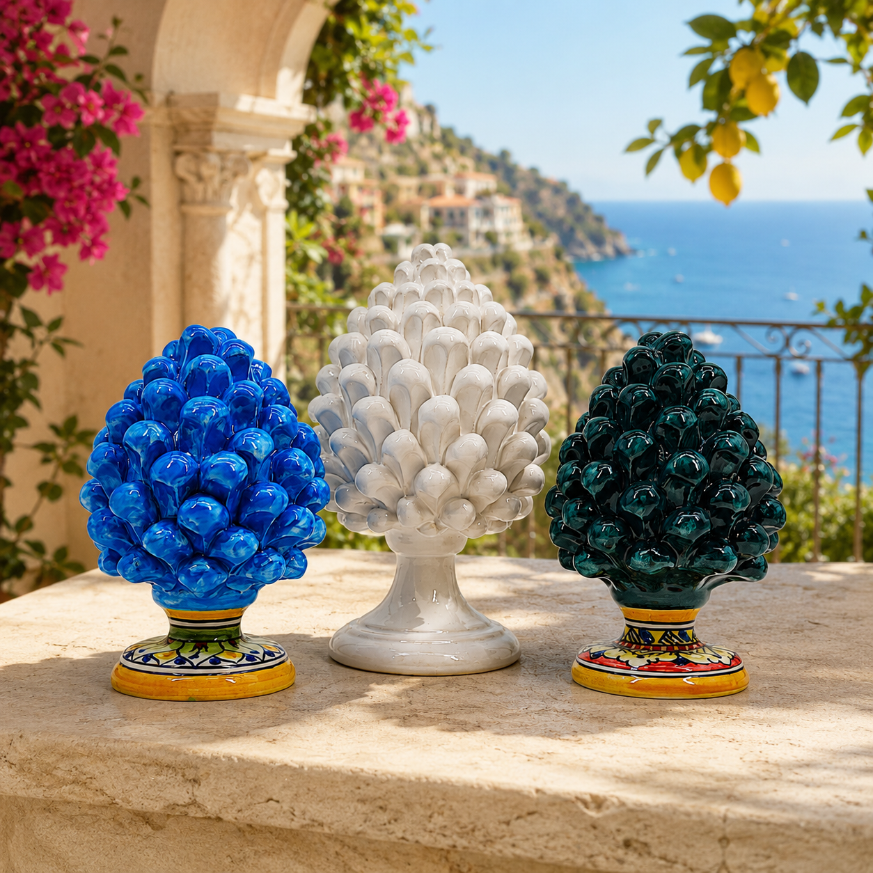 Handmade Sicilian Ceramic Pine Cone – Italian Pigna Good Luck Home Decor