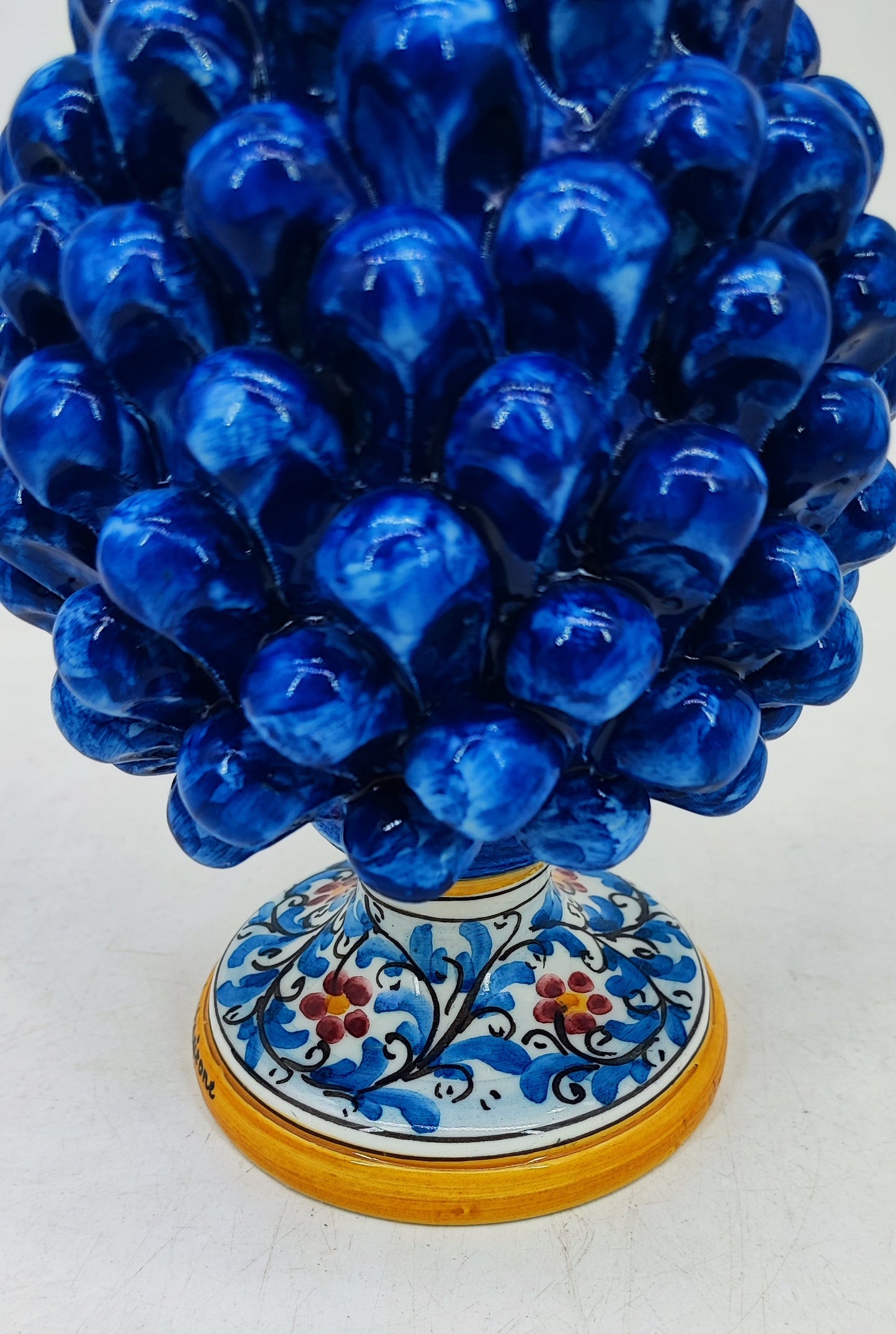 Handmade Sicilian Ceramic Pine Cone 22 cm – Palermo Majolica Italian Home Decoration