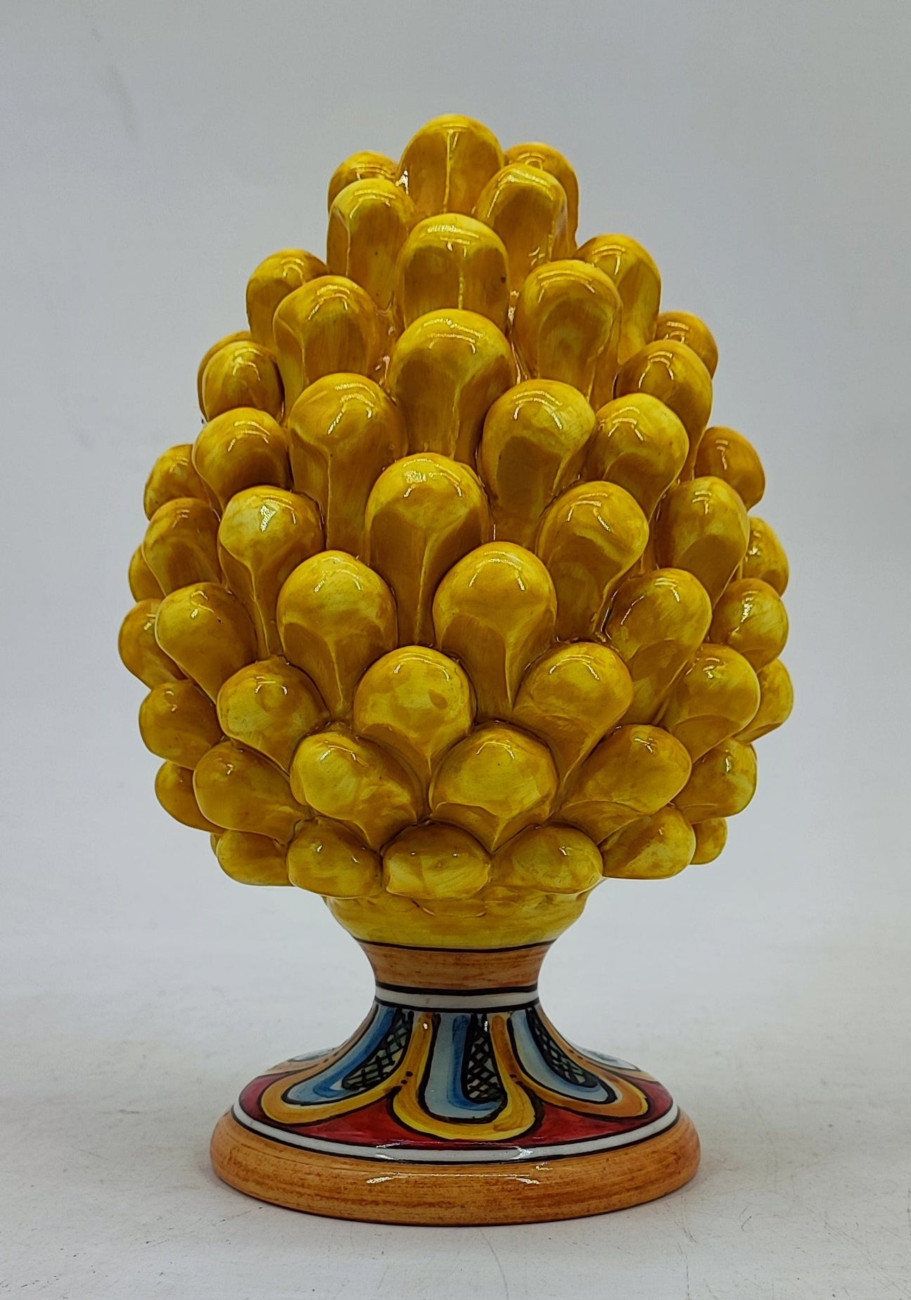 Handmade Sicilian Ceramic Pine Cone – 22 cm Taormina-Inspired Italian Décor