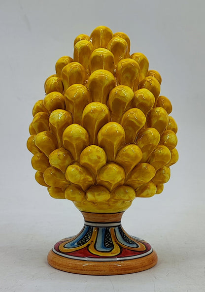 Handmade Sicilian Ceramic Pine Cone – 22 cm Taormina-Inspired Italian Décor