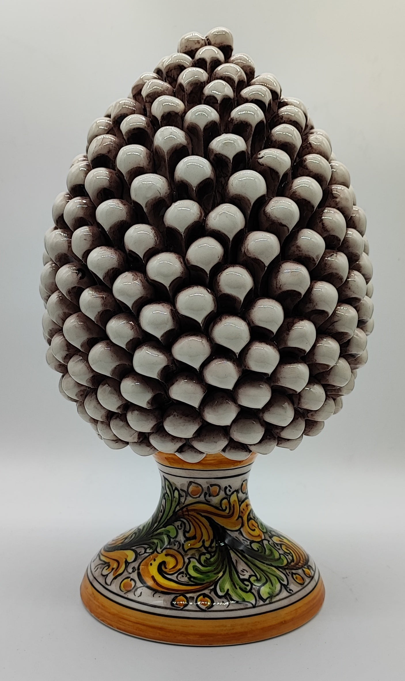 Sicilian Ceramic Pine Cone 32 cm – Handmade Italian Pigna