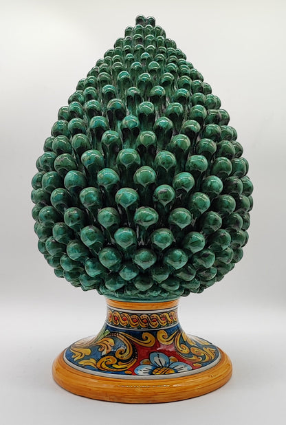Large Sicilian Ceramic Pine Cone 42 cm – Handmade Italian Pigna