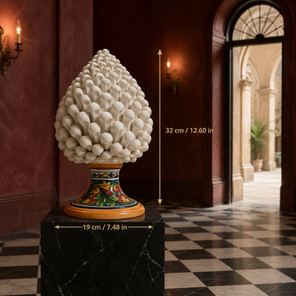 Sicilian Ceramic Pine Cone 32 cm – Handmade Italian Pigna