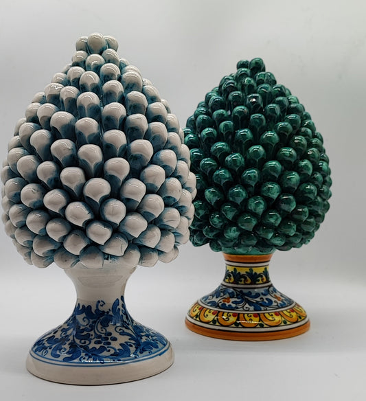 Handmade Sicilian Ceramic Pine Cone 28 cm – Caltagirone Pigna Decor