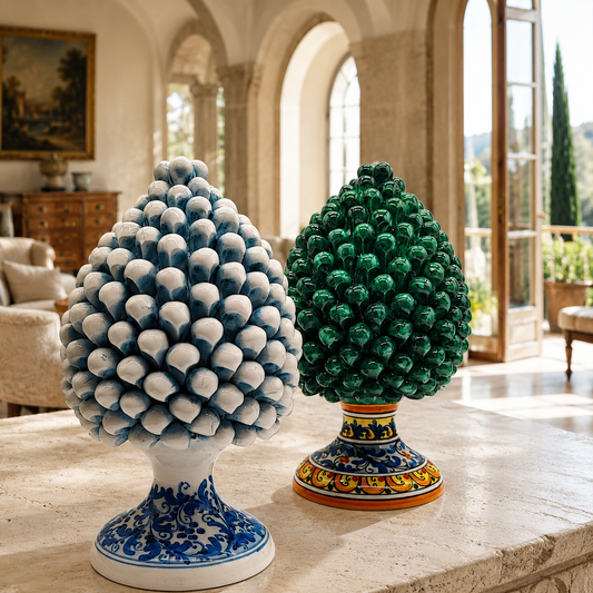 Handmade Sicilian Ceramic Pine Cone 28 cm – Caltagirone Pigna Decor