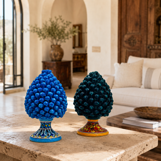 Large Handmade Sicilian Ceramic Pine Cone – Italian Pigna Home Decor