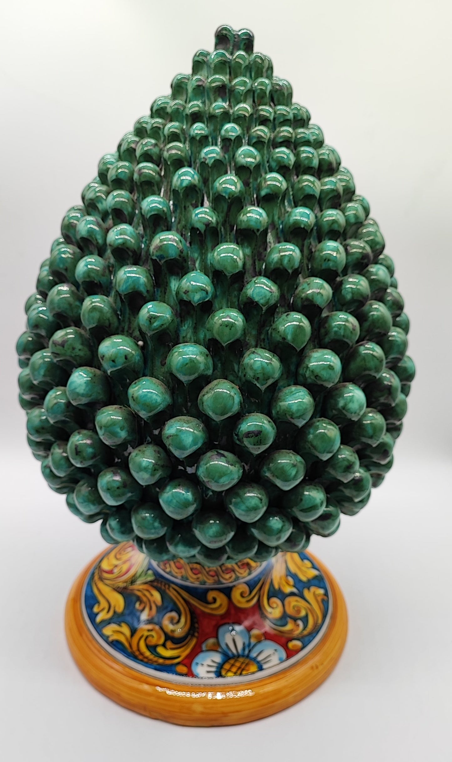 Large Sicilian Ceramic Pine Cone 42 cm – Handmade Italian Pigna