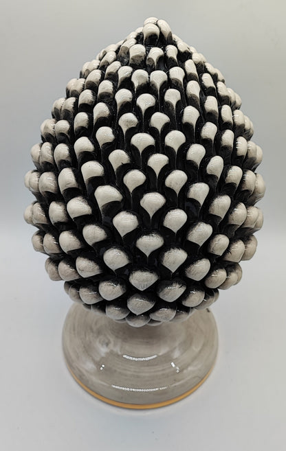 Sicilian Ceramic Pine Cone 35 cm with 24K Gold – Handmade Italian Pigna