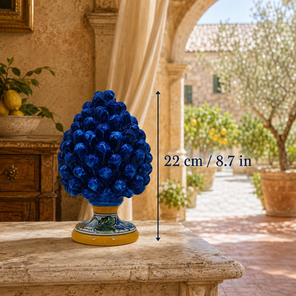 Handmade Sicilian Ceramic Pine Cone – 22 cm Italian Good Luck Decoration