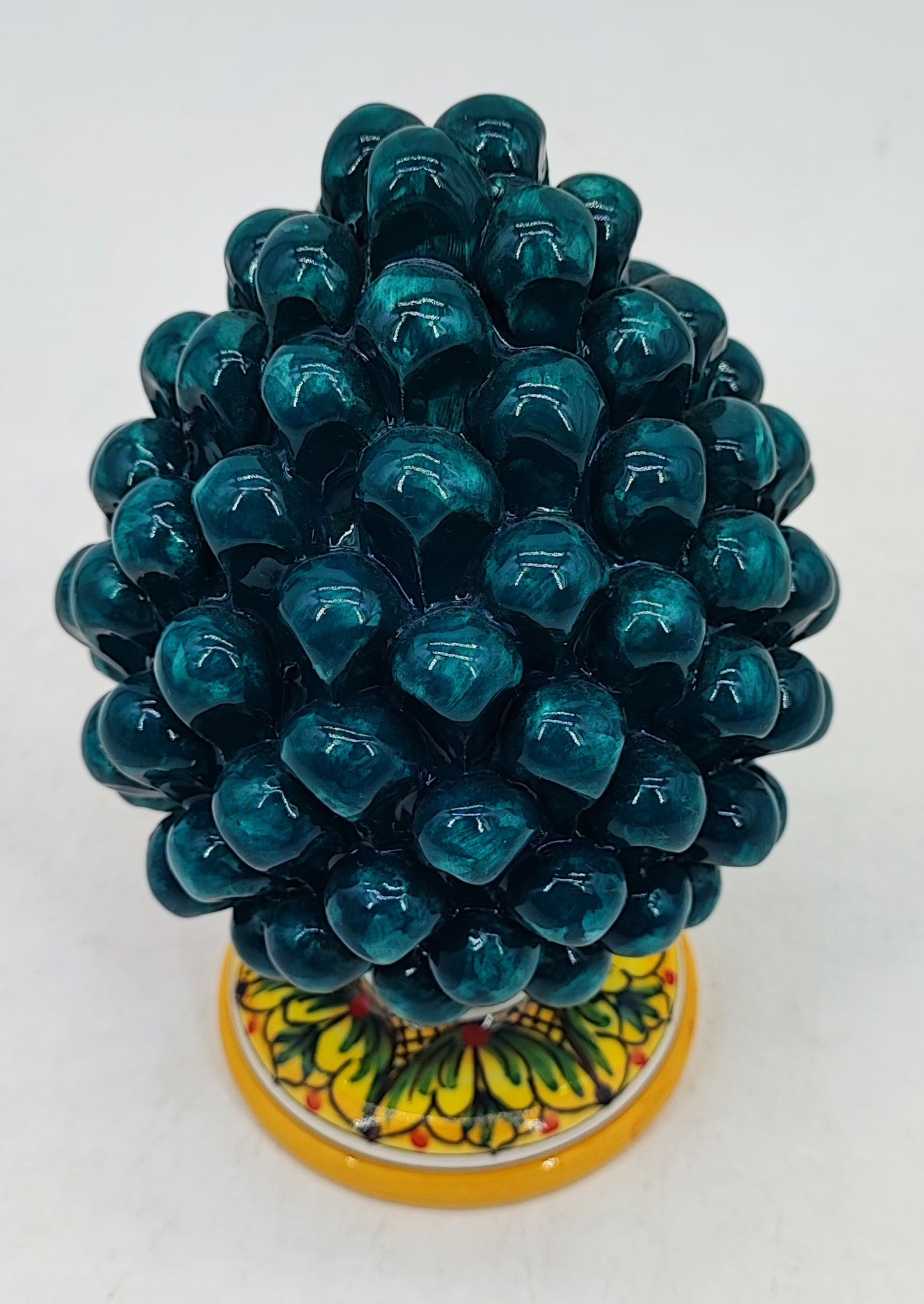 Handmade Sicilian Ceramic Pine Cone – 22 cm Italian Good Luck Decoration