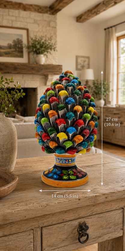 PRICE INCLUDES ONE CERAMIC PINE CONE. PLEASE SELECT MULTICOLOR OR BURGUNDY RED.