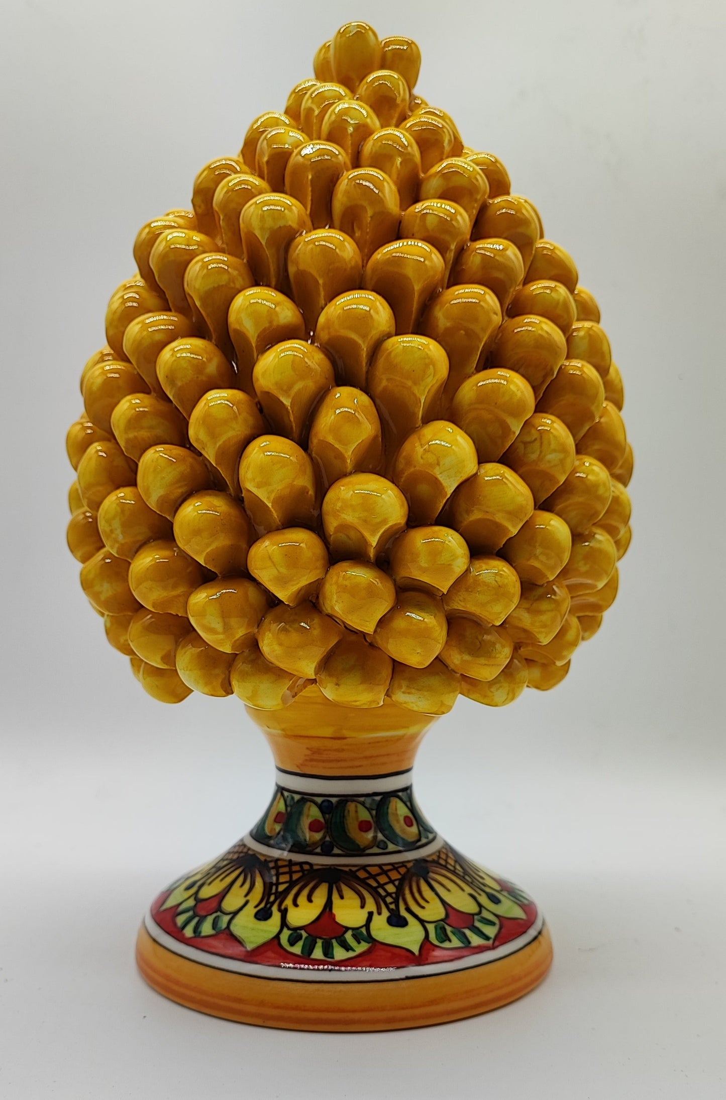 Handmade Sicilian Ceramic Pine Cone 26 cm – Yellow or Cobalt Blue Pigna Decor