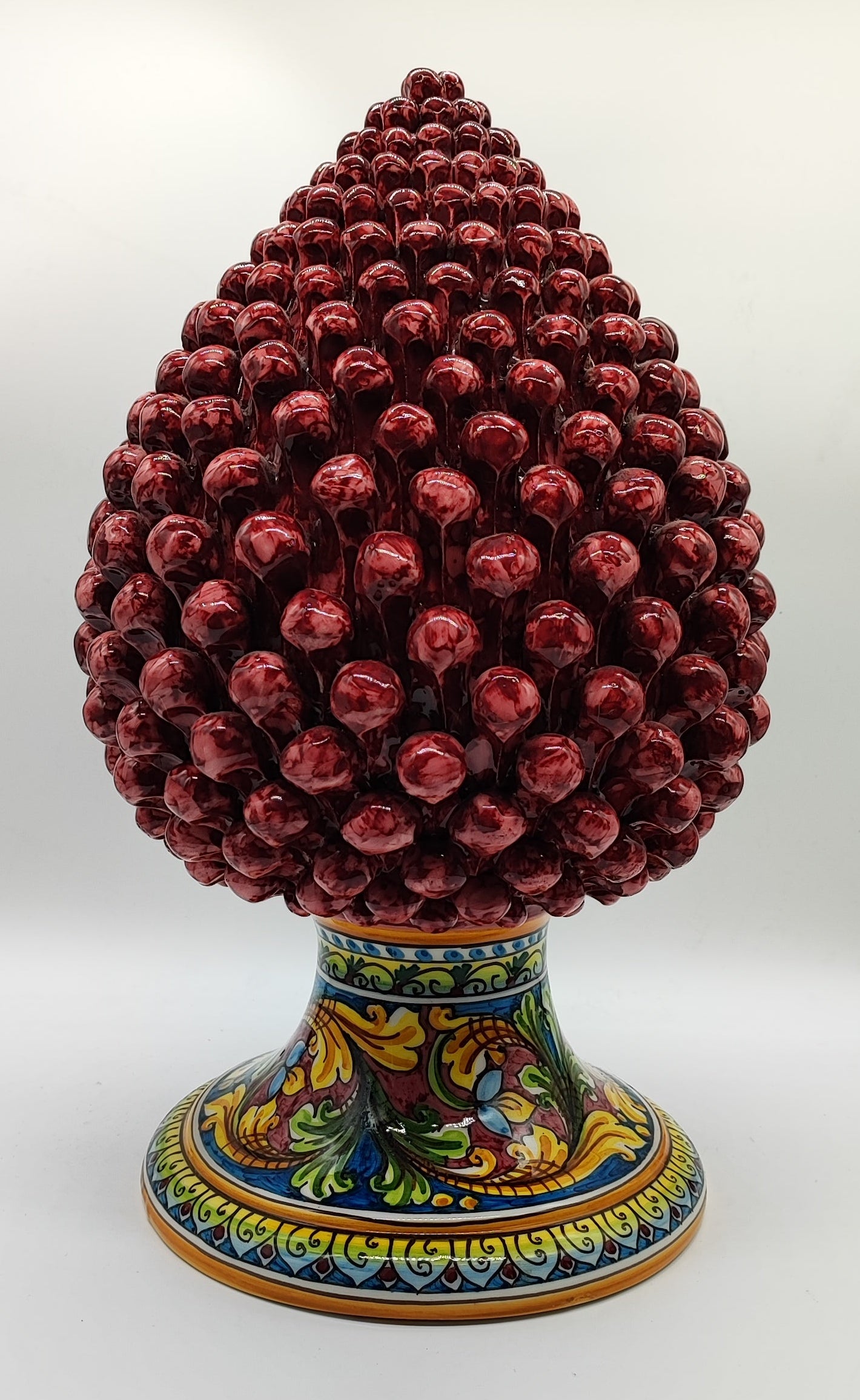 Large Sicilian Ceramic Pine Cone 42 cm – Handmade Italian Pigna