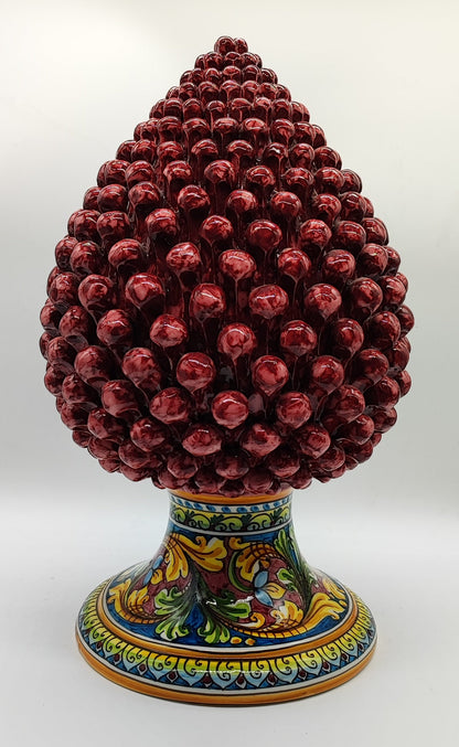 Large Sicilian Ceramic Pine Cone 42 cm – Handmade Italian Pigna