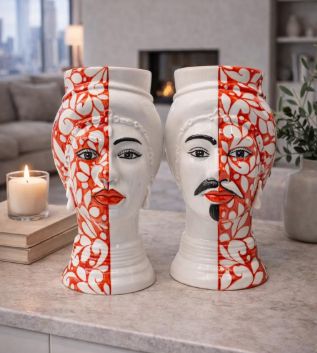 Vari set di Ceramica di Caltagirone "Siciliano (Moderno) Teste di moro 24H