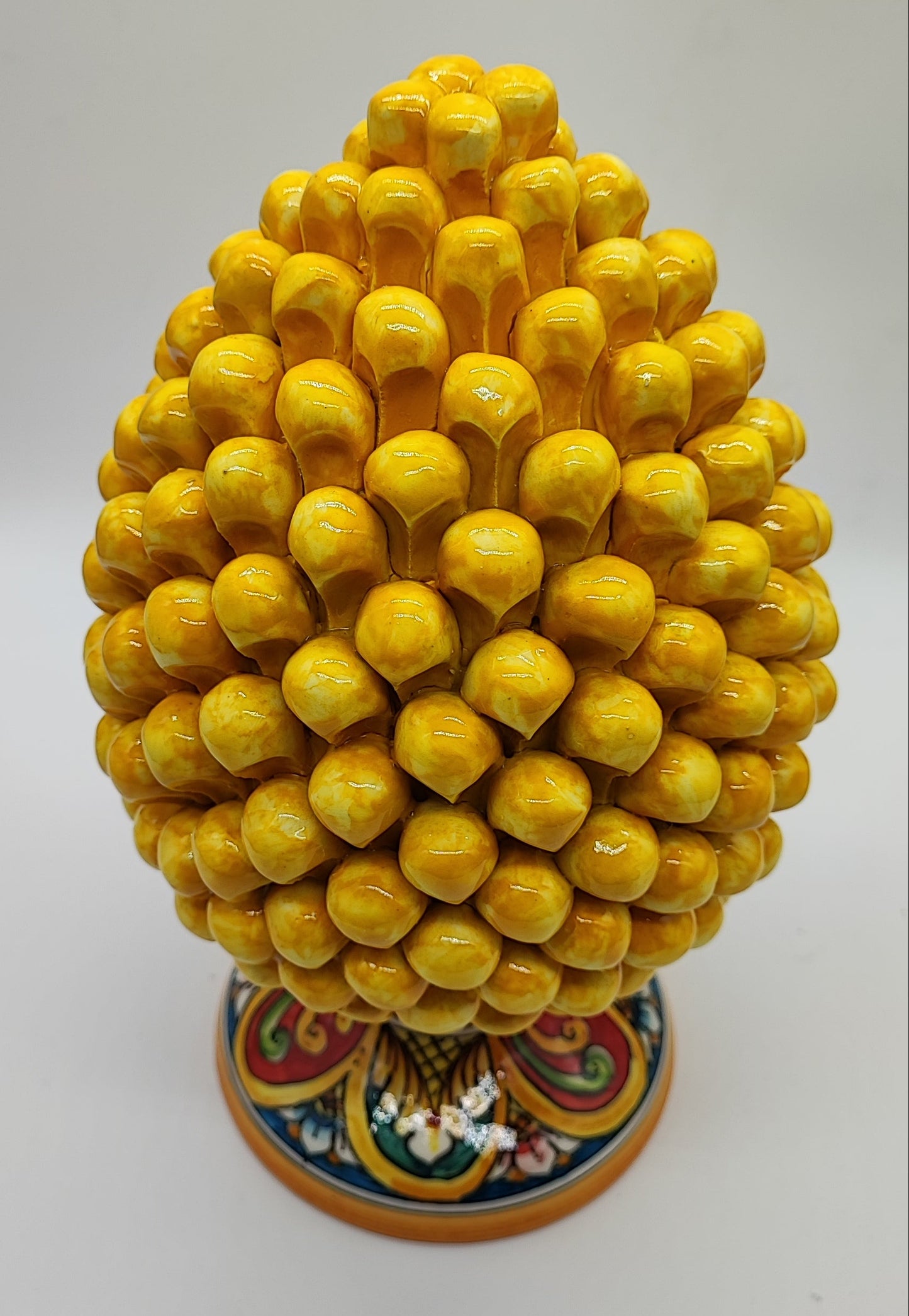 Handmade Sicilian Ceramic Pine Cone 28 cm – Yellow or Red Caltagirone Pigna