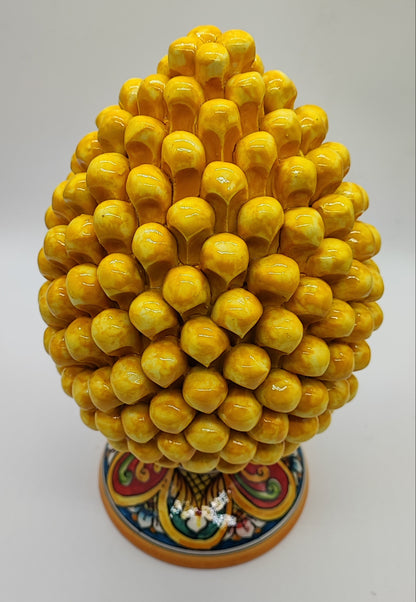 Handmade Sicilian Ceramic Pine Cone 28 cm – Yellow or Red Caltagirone Pigna