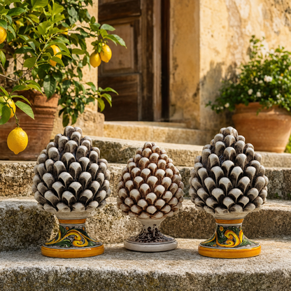Handmade Sicilian Ceramic Pine Cone – Rustic Italian Home Decor