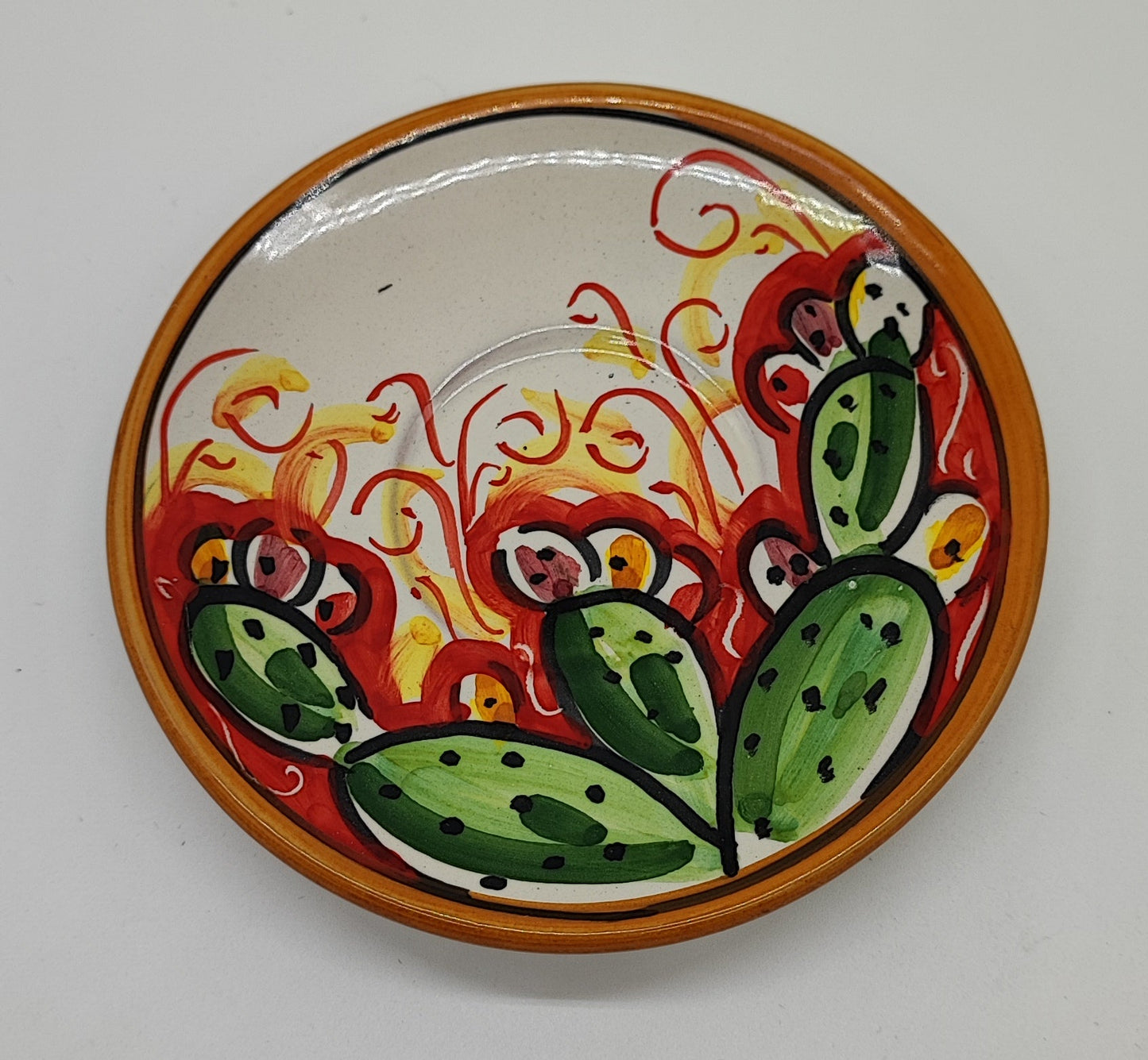 Hand-Painted Sicilian Espresso Cup and Saucer – Caltagirone Italian Ceramic